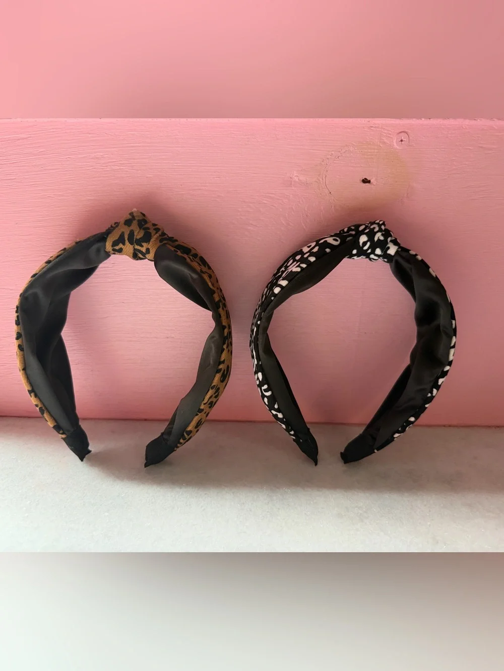 Leopard Print Knot Headbands - Black & Tan and black and white NEW